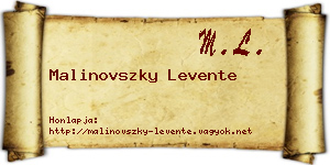 Malinovszky Levente névjegykártya