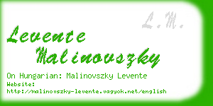 levente malinovszky business card